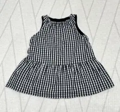 COMME CA ISM ブラックチェックワンピース リバーシブル　80-90