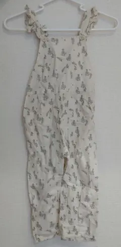 ZARA 花柄クリーム色 オーバーオール