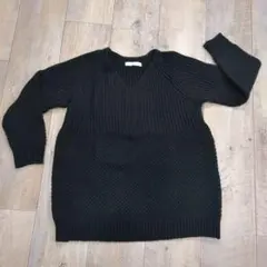 ローリーズファーム　チャコール Vネック セーター M