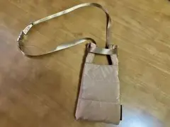 【新品】ナイロンスマホショルダー 小物入れ ベージュ 送料無料
