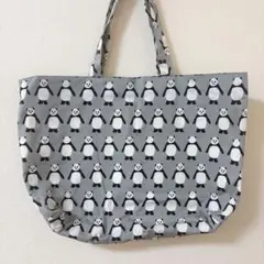 ハンドメイド　大きめ　エコバッグ　トートバッグ　パンダ柄