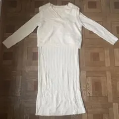 BEAMS HEART ニットベスト × ニットワンピース （セットアイテム）