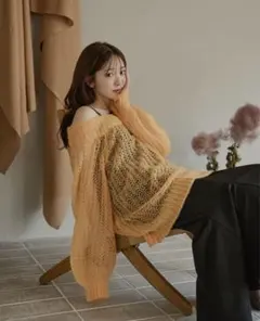 【mideal】オフショルダーニット