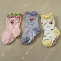 ミキハウス ホットビスケッツ ベビー靴下3足セット 11〜13cm