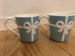 Tiffany & Co. 水色リボンマグカップ2個セット