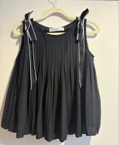 herlipto Pleated Chiffon Ribbon Top