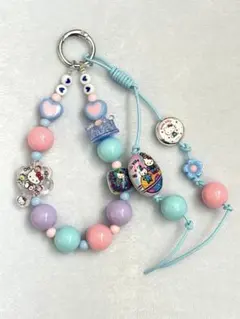 ビーズストラップ カラフル ハンドメイド 携帯ストラップ