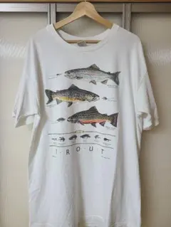 希少 90s エディーバウアー トラウト Tシャツ USA製 魚 - メルカリ