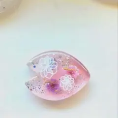 レジン　ヘアゴム　花びら　ピンク◡̈♥︎