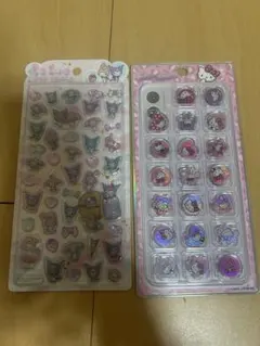 キティ キラコロおはじきシールヒョウ柄ギャル　うるちゅるマイメロクロミ　2セット