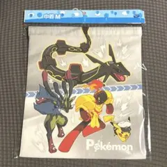 新品未開封★ポケットモンスター　巾着M　体操服入れ　メガルカリオ　レックウザ