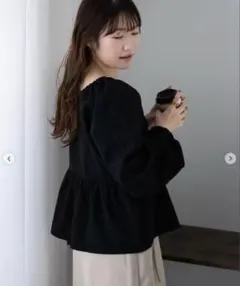 ehka sopo スクエアネックブラウス