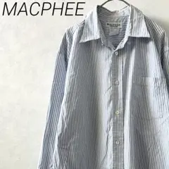 MACPHEE シャツ 長袖 ストライプ 胸ポケット シンプル スーツ 羽織りのサムネイル