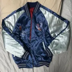 最終値下げ 古着 スカジャン ネイビー フェニックス LL メンズ