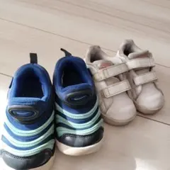 NIKE&adidas ベビーシューズ ホワイト/グレー ベルクロ式