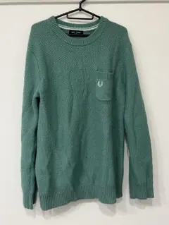 FRED PERRY クルーネックニット グリーン Lサイズのサムネイル