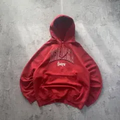 ラッセルアスレティック USA古着 プリント パーカー スウェット Lサイズ 赤