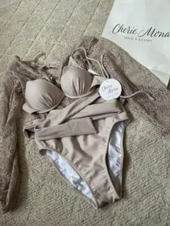 未使用品/Cherie Mona シェリーモナ カシュクールニットペプラムビキニ 未使用品/Cherie Mona シェリーモナ カシュクールニットペプラム