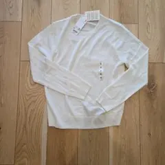 UNIQLO オフホワイト メリノクルーネックセーター M