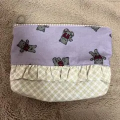 桃色わんこ♡サテンキルティングポーチ 桃色わんこ♡サテンキルティングポーチ - メルカリ