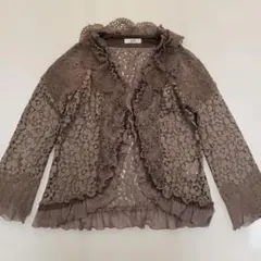 の*こ様 ZIN KATO ジンカトー 総レースカーディガン ジャケット 伸縮性のサムネイル