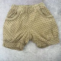 moujonjon ドット柄ショートパンツ 短パン　80 ベージュ