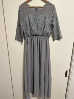 LACE LADIES 結婚式 パーティドレス ブルー S