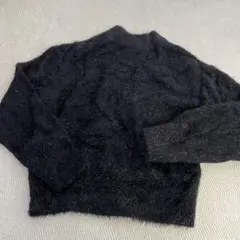 黒ラメファ長袖セーター