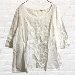 ショコラフィネローブ ブラウス 七分袖 コットン100% ゆったり ガーリー