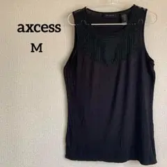 axcess ブラック タンクトップ M