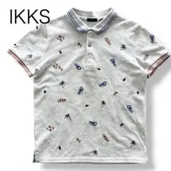 IKKS 半袖 ポロシャツ グレー系 子供服 ヤシの木 刺繍 イックス