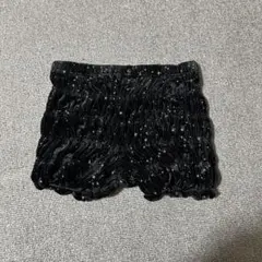 黒い星柄フリルショートパンツ スター