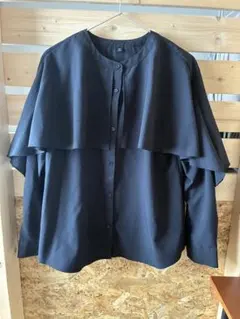 GU　ケープカラーブラウス　blackのサムネイル