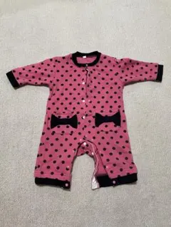 ピンク 水玉模様 ロンパース 70cm