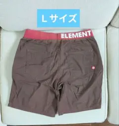 ELEMENT エレメント ハーフパンツ Ｌサイズ ロゴ有り ブラウン 茶色のサムネイル
