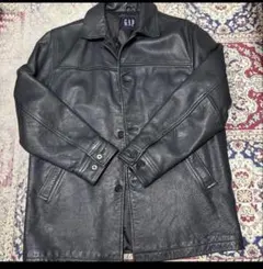 最終値下げoldGAP ブラックレザー カーコート