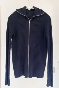 SLOBE IENA ネイビー リブ編み ダブルジップ