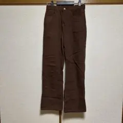 ブラウン フレアパンツ コットン混紡