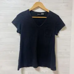 MAX STUDIO [M] ブラック Vネック Tシャツ シンプル 黒のサムネイル