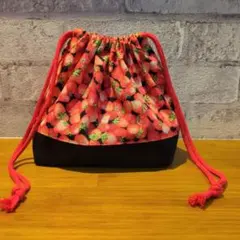 切替お弁当袋☆いちご柄☆ハンドメイド