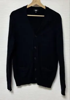UNIQLO ネイビー ラムVネック カーディガン M ユニセックス