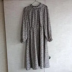 フラワープリント ロング丈ワンピース