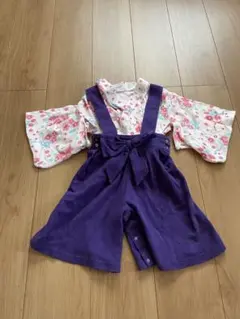 女の子　袴ロンパース　お食い初め　ひな祭り80センチ