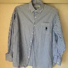 Polo 青白ストライプ 長袖シャツ