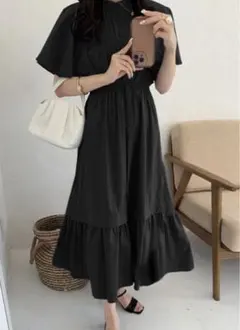 GRL ウエストリボンタックフレアスリーブワンピース ［k8991a］