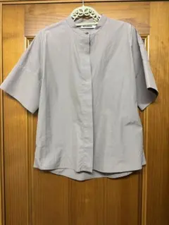 ジルサンダー JIL SANDER シャツ ブラウス 半袖 麻 リネン 32 水色  