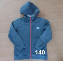 adidas キッズ ジップアップパーカー ブルー