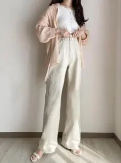 GRL グレイル フリンジフレアパンツ オフホワイト ワイドパンツ gm459