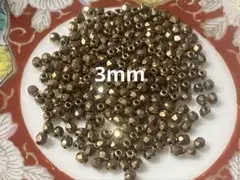 チェコガラス ファイアーポリッシュビーズ 3㎜ 240個 ゴールド