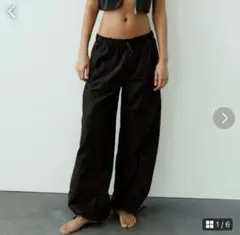 ZARA パラシュートパンツ XS ブラック